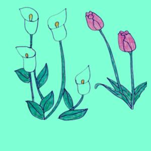 Blooming blends - Ladies Short-sleeve T-shirt  Design